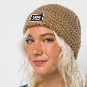 VANS Off the Wall Beige Knit Fold Over Beanie‎ Cap 2022 EUC
